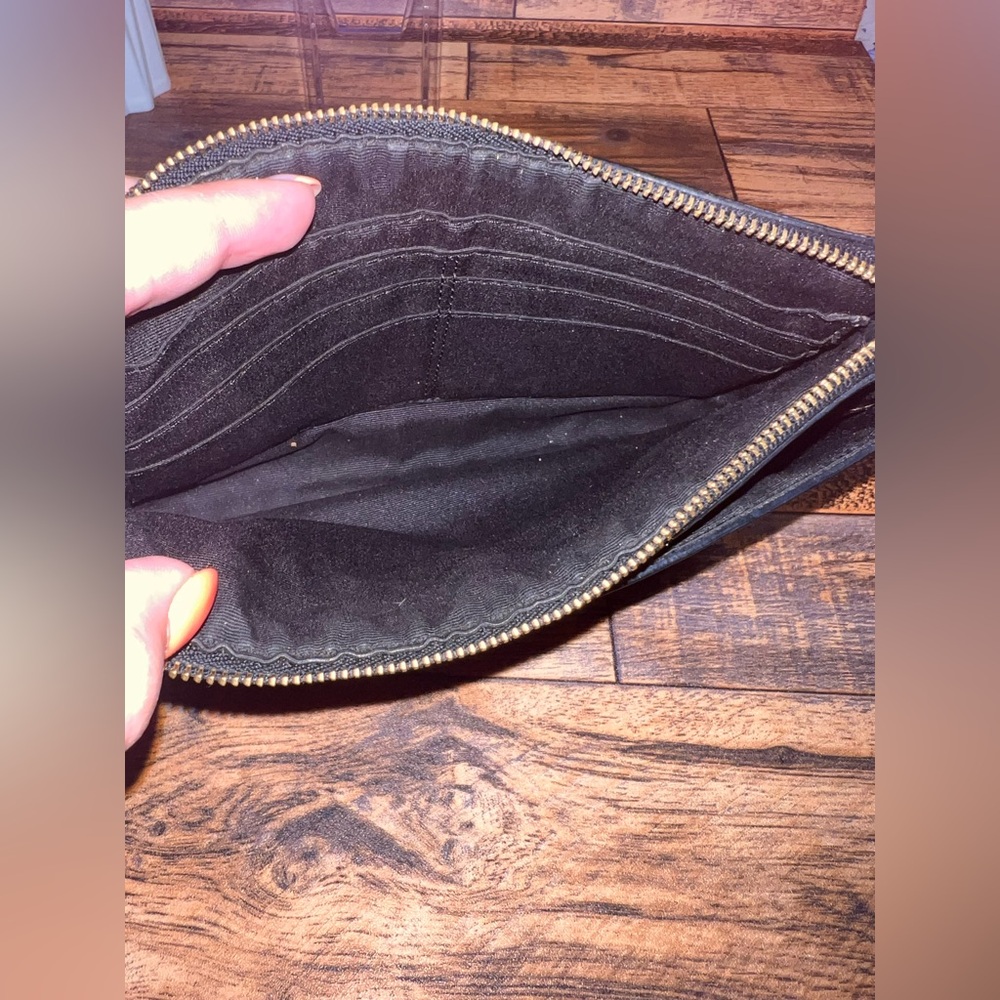 Elegant Black & Brown Coach Wristlet Double Pouch GUC - Picture 9 of 9